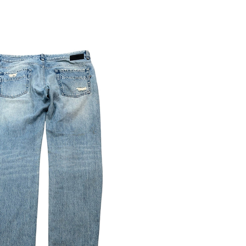 Fendi Men's FF Zucca Distressed Jeans Blue Size W36