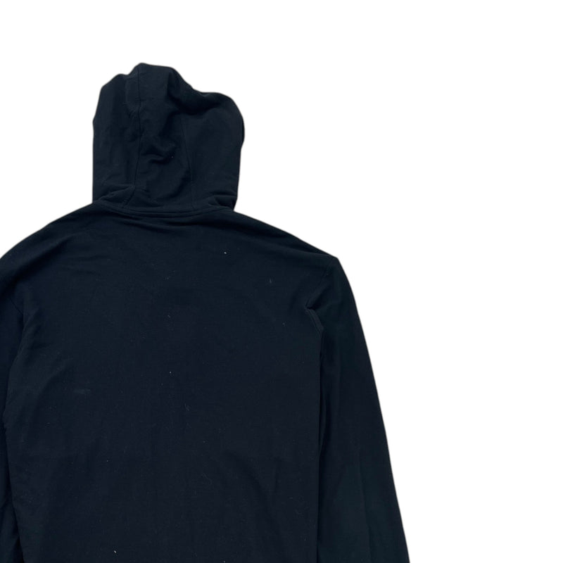 Men's Greek Key Hem Zip Up Hoodie Black Size M