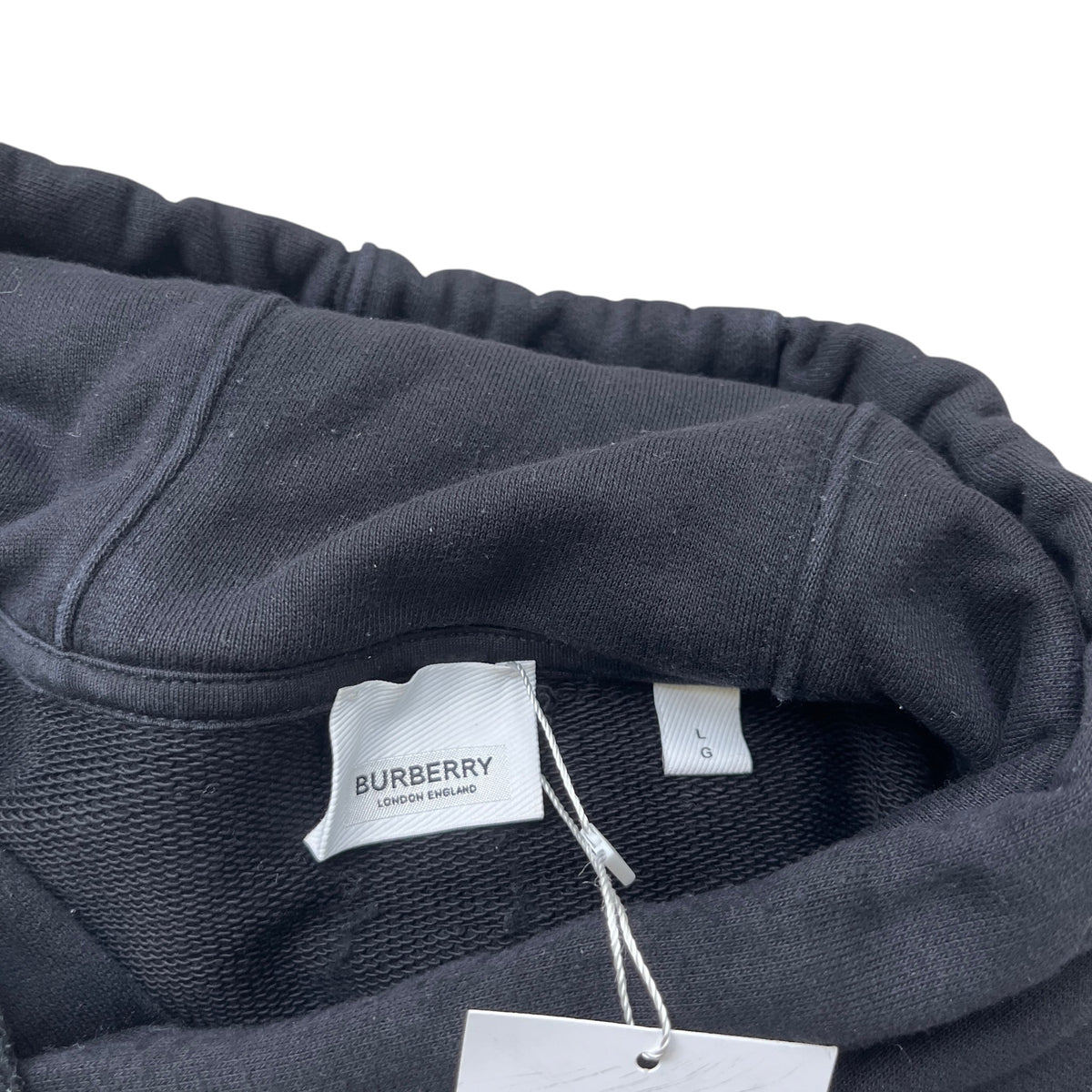 Men's Horseferry Print Cotton Hoodie Black Size L - Photo 7
