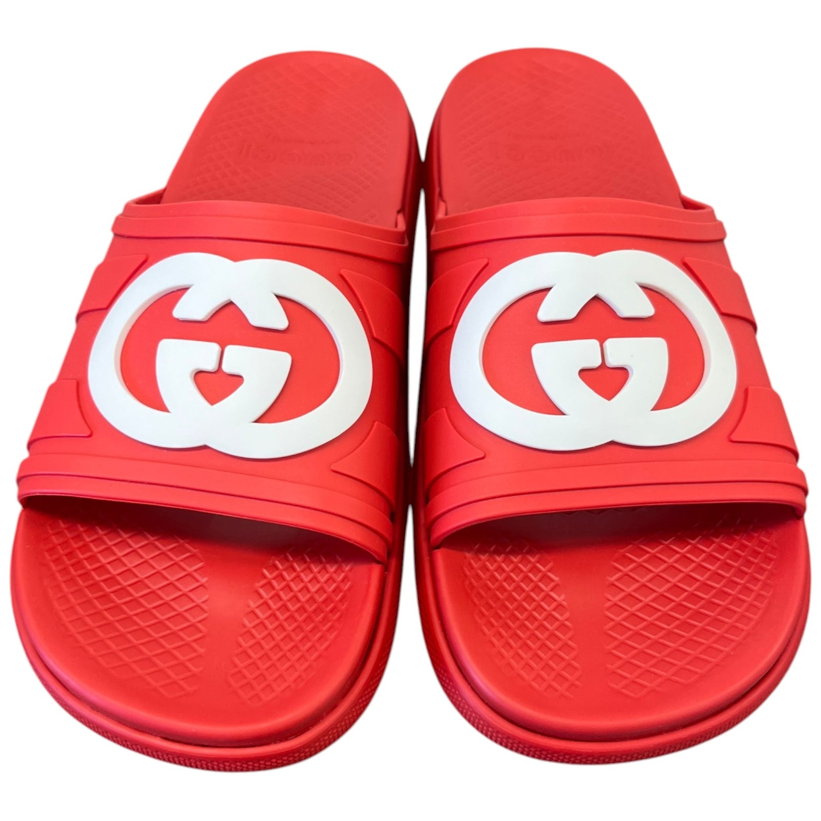 Men's Interlocking G Slides Red Size 9 - Photo 6