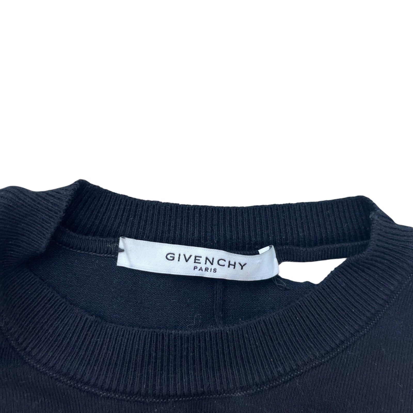 Men's Distressed Logo Patch Sweatshirt Black Size M - Photo 7