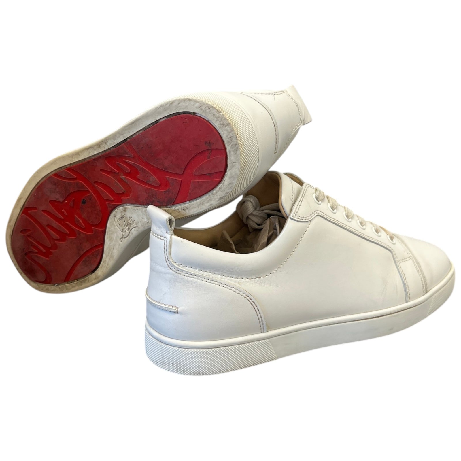 Men's Louis Junior Low Trainers Cream Size 9 - Photo 10