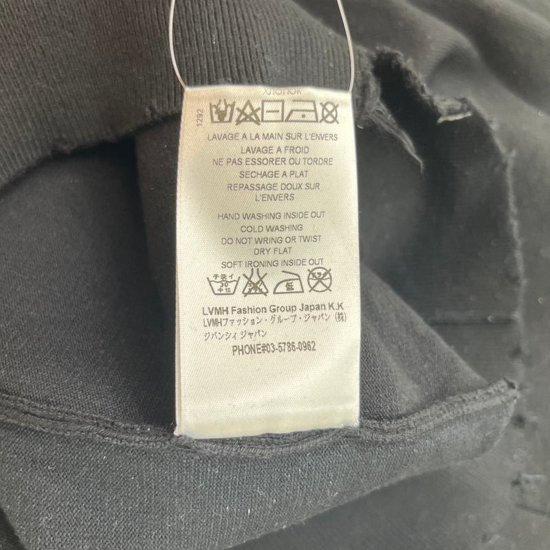 Men's Distressed Logo Patch Sweatshirt Black Size M