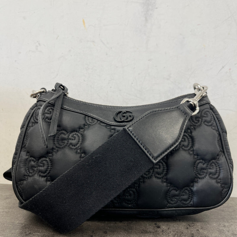 Women's Small GG Matelassé Crossbody Bag Black