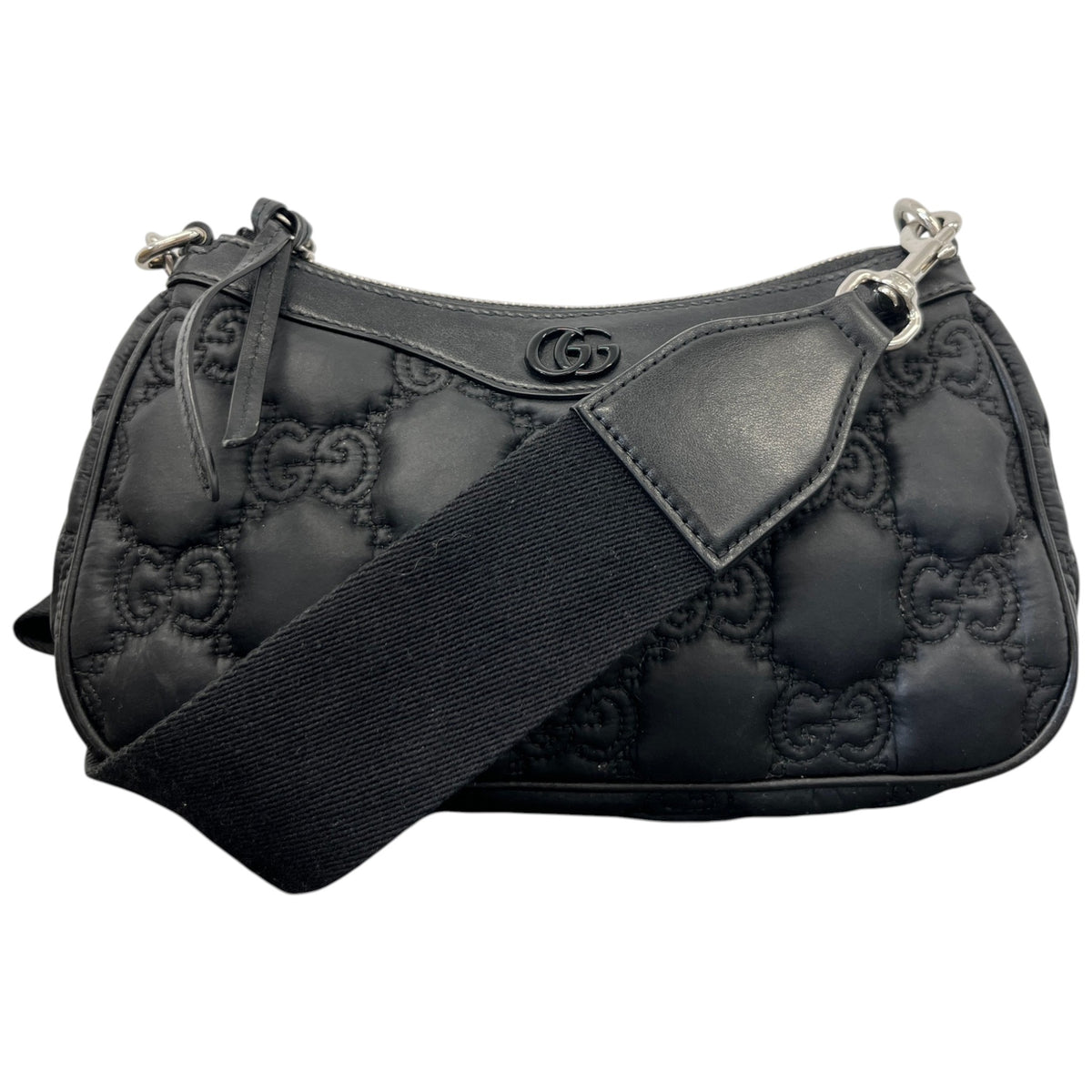 Women's Small GG Matelassé Crossbody Bag Black - Photo 1