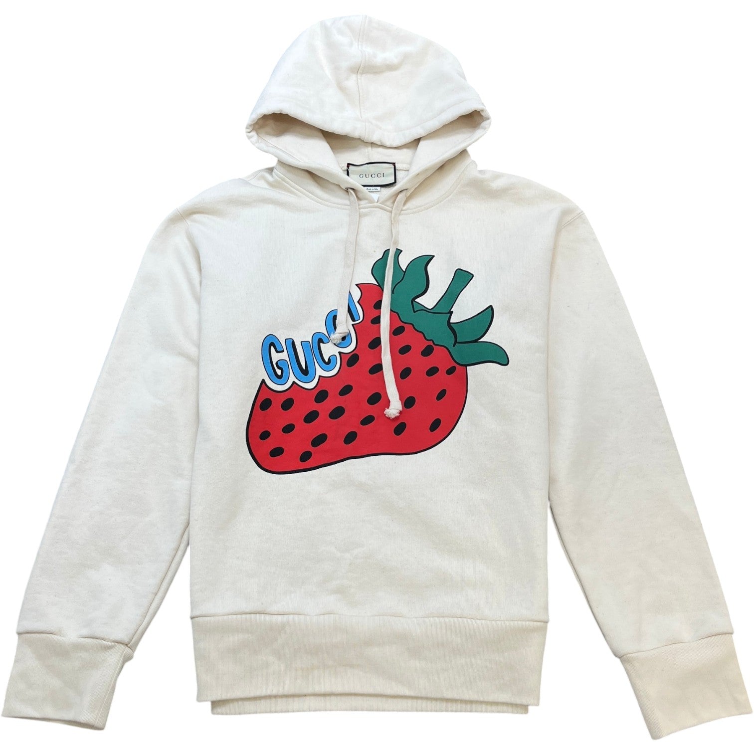 Gucci Men's Logo Print Hoodie Cream Size L - Photo 1