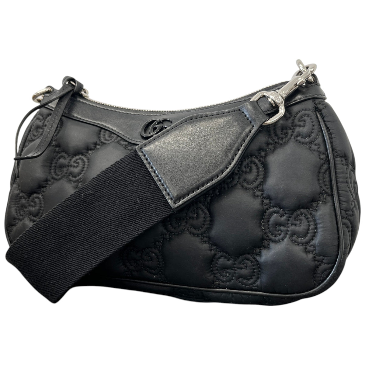 Women's Small GG Matelassé Crossbody Bag Black - Photo 5
