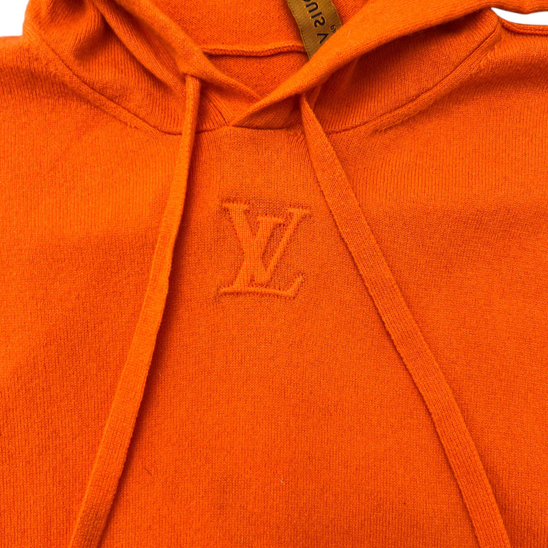 Men's Embossed Lv Hoodie Orange Size M
