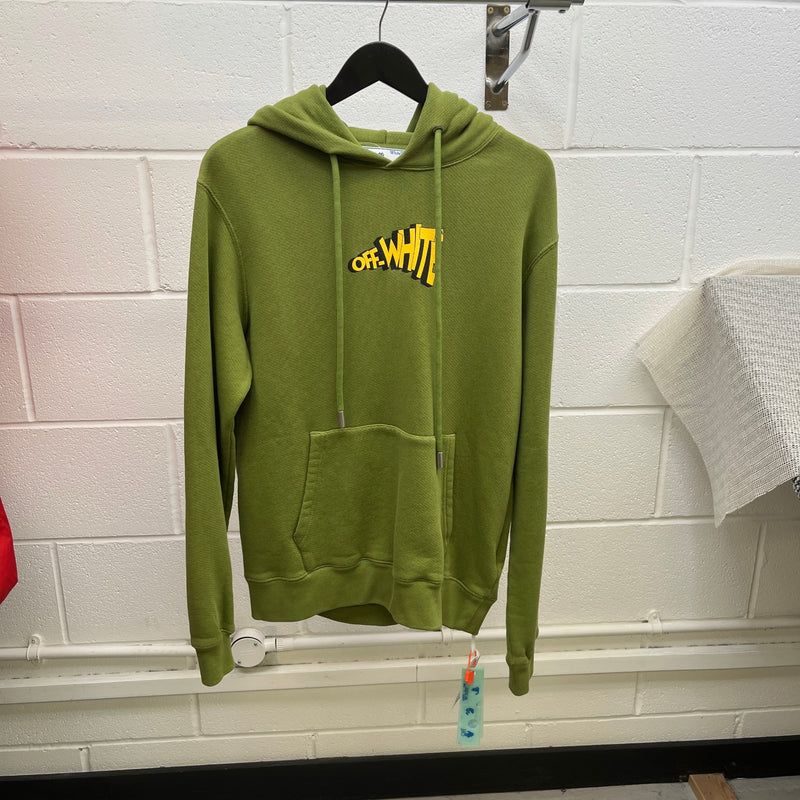 Men's Cartoon Arrows Logo Hoodie Green Size S