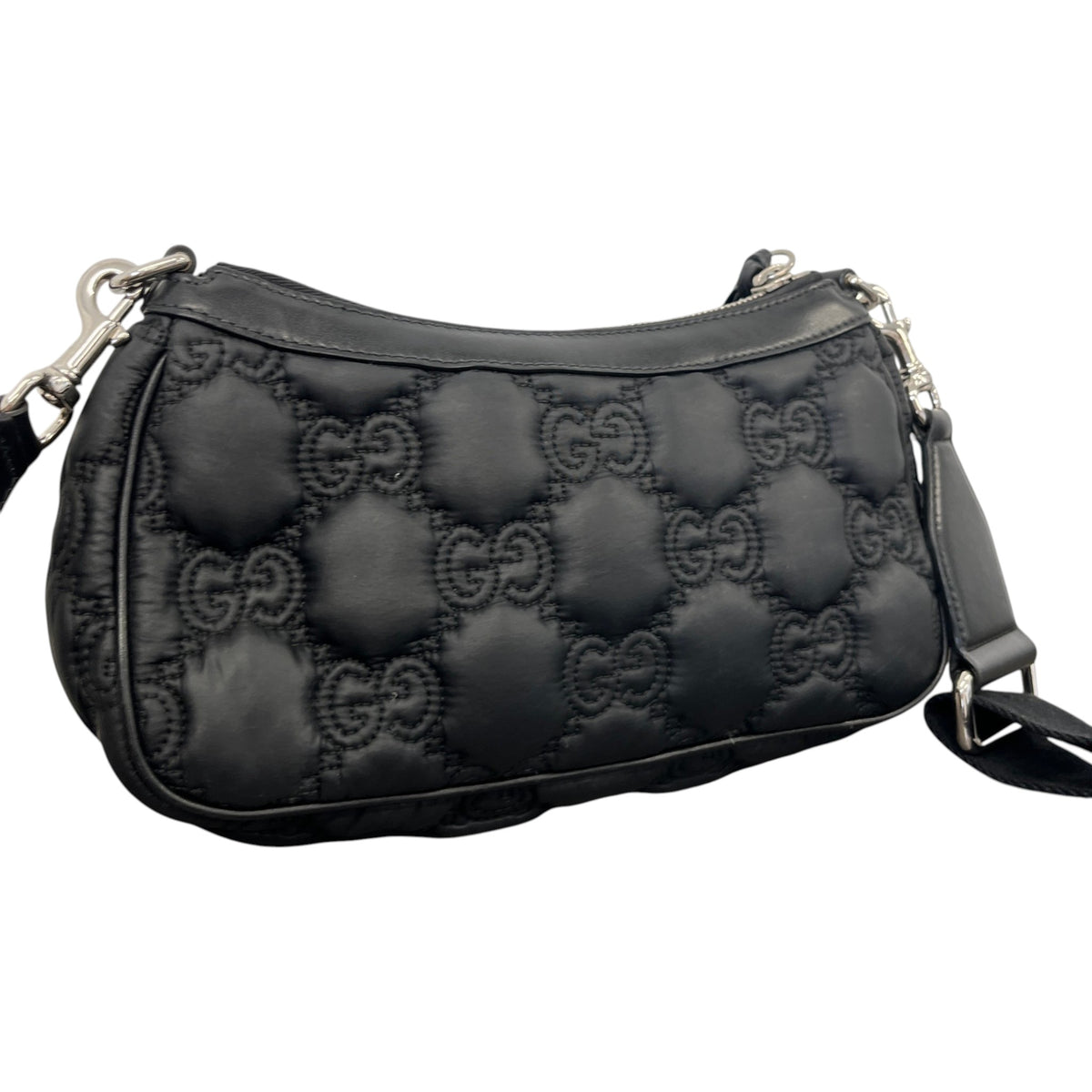 Women's Small GG Matelassé Crossbody Bag Black - Photo 8