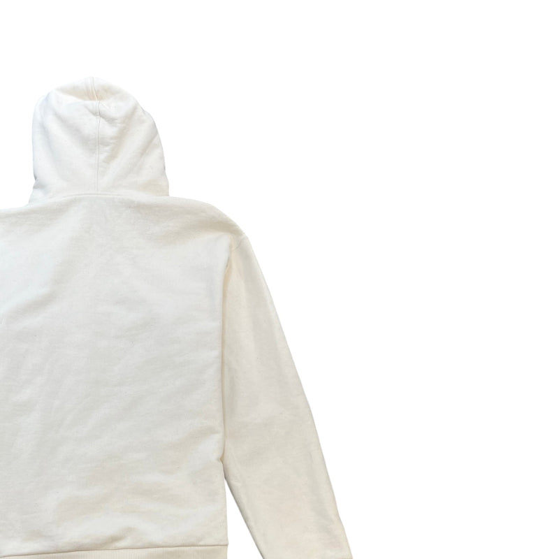 Gucci Men's Logo Print Hoodie Cream Size L