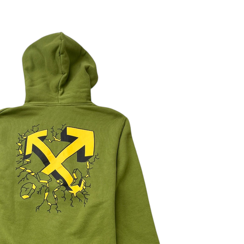 Men's Cartoon Arrows Logo Hoodie Green Size S