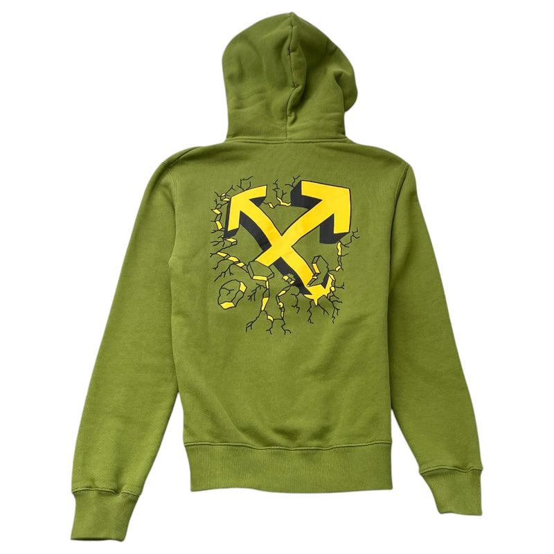 Men's Cartoon Arrows Logo Hoodie Green Size S