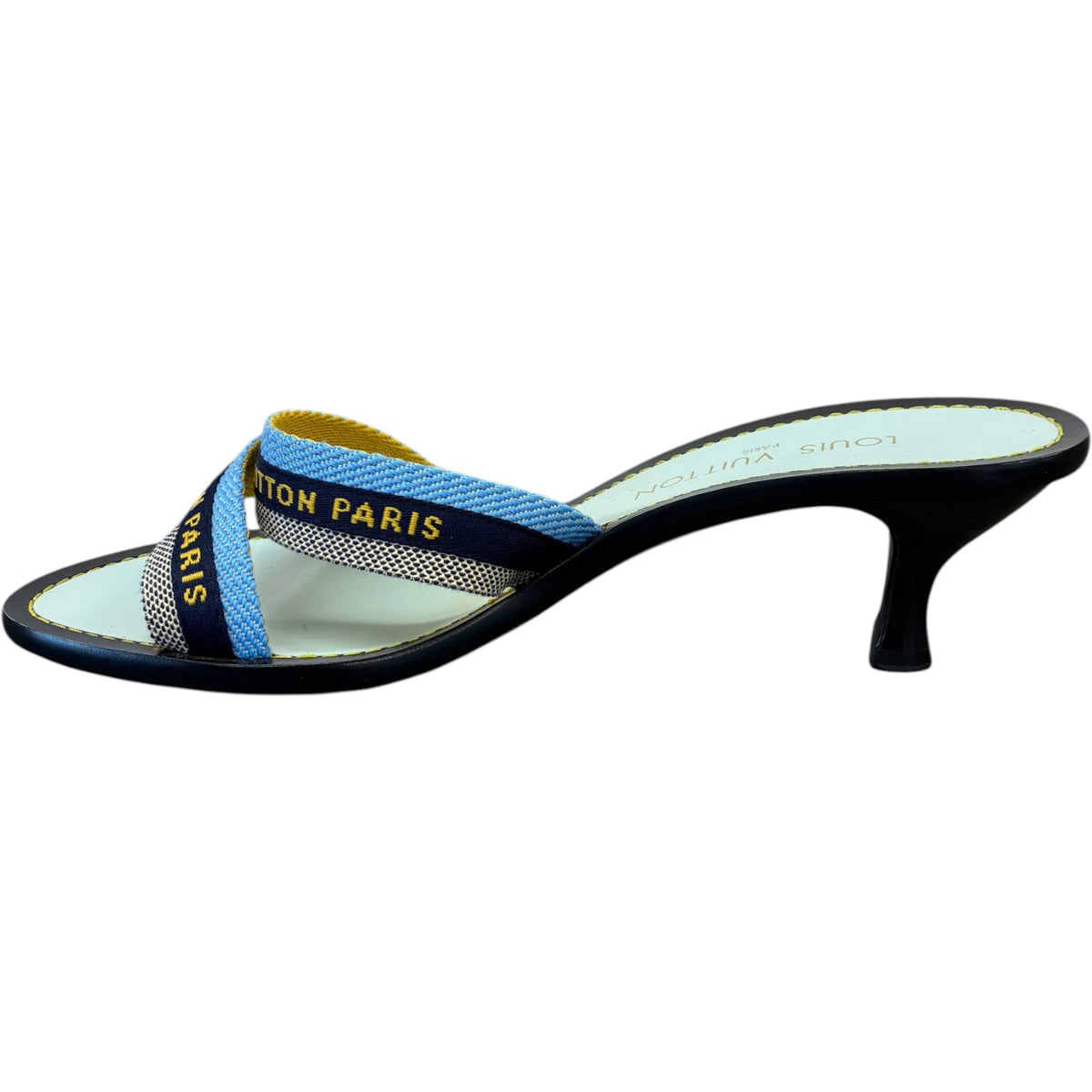 Women's Canvas Logo Slide Heels Blue Size UK 6 / EU 39 - Photo 3