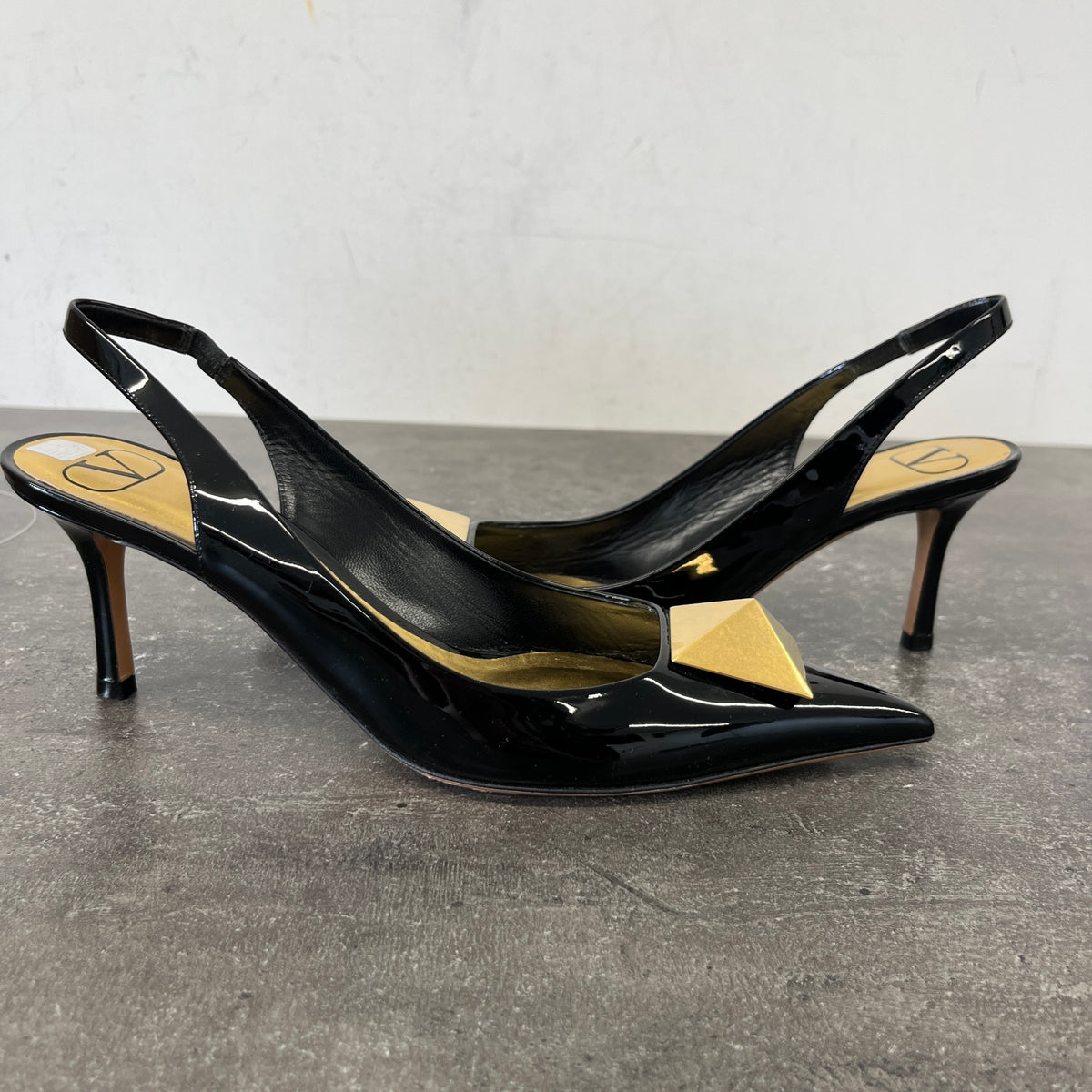 Women's One Stud Slingback Heels Black Size UK 6.5 / EU 39.5 - Photo 11