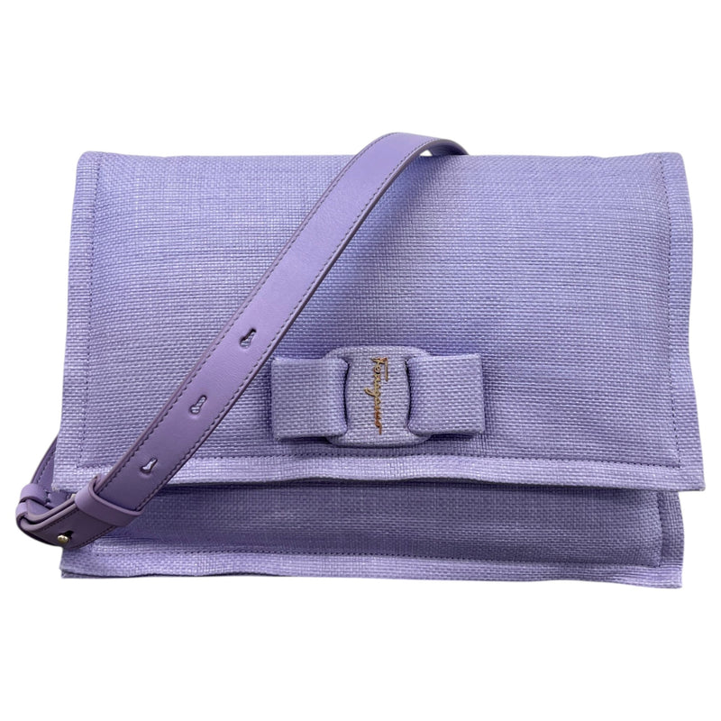 Women's Small Straw Viva Shoulder Handbag Purple