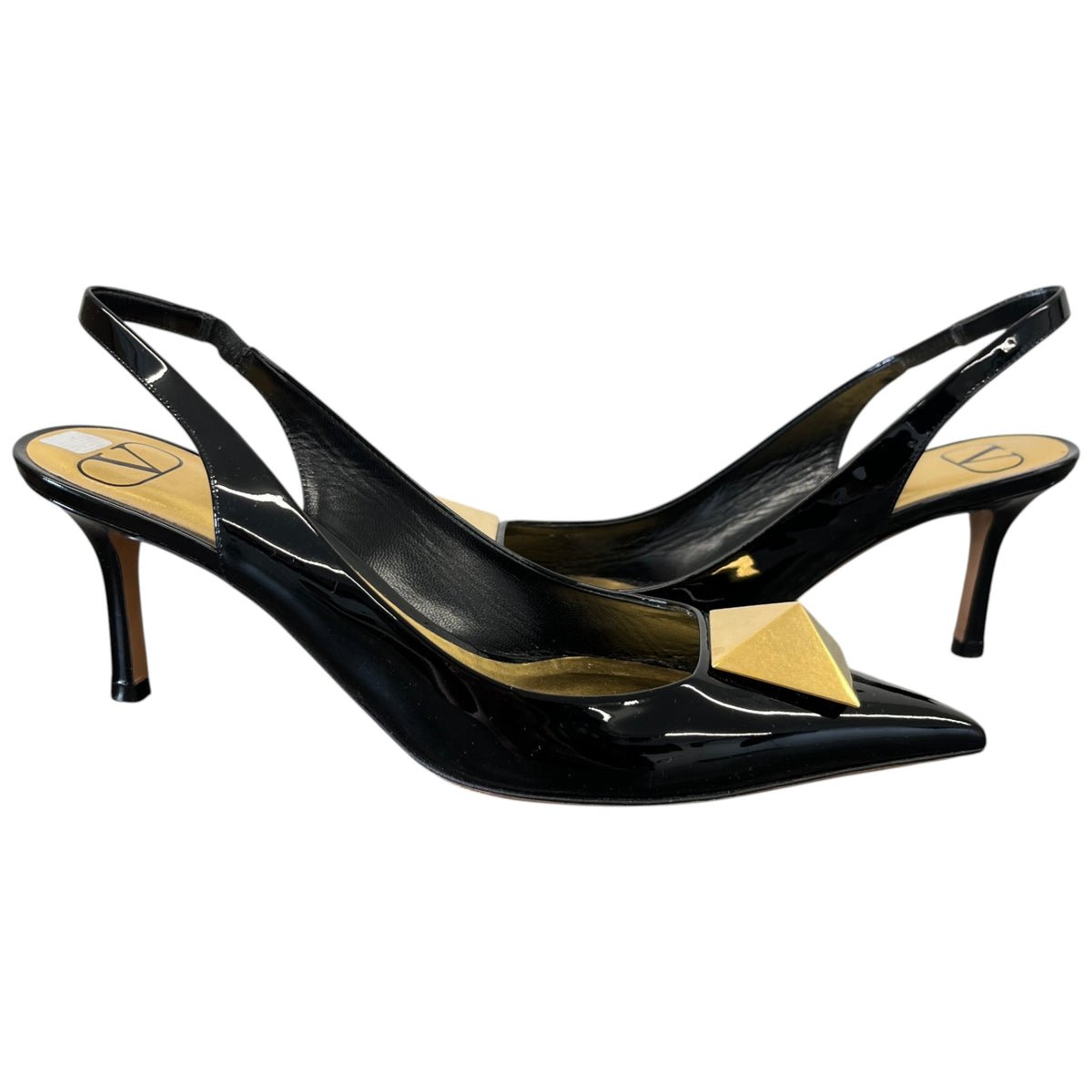 Women's One Stud Slingback Heels Black Size UK 6.5 / EU 39.5 - Photo 3