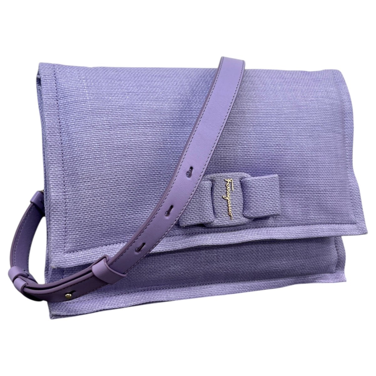 Women's Small Straw Viva Shoulder Handbag Purple - Photo 4