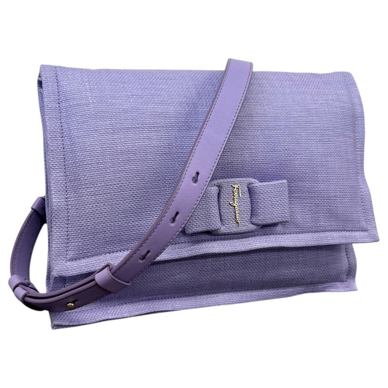Women's Small Straw Viva Shoulder Handbag Purple