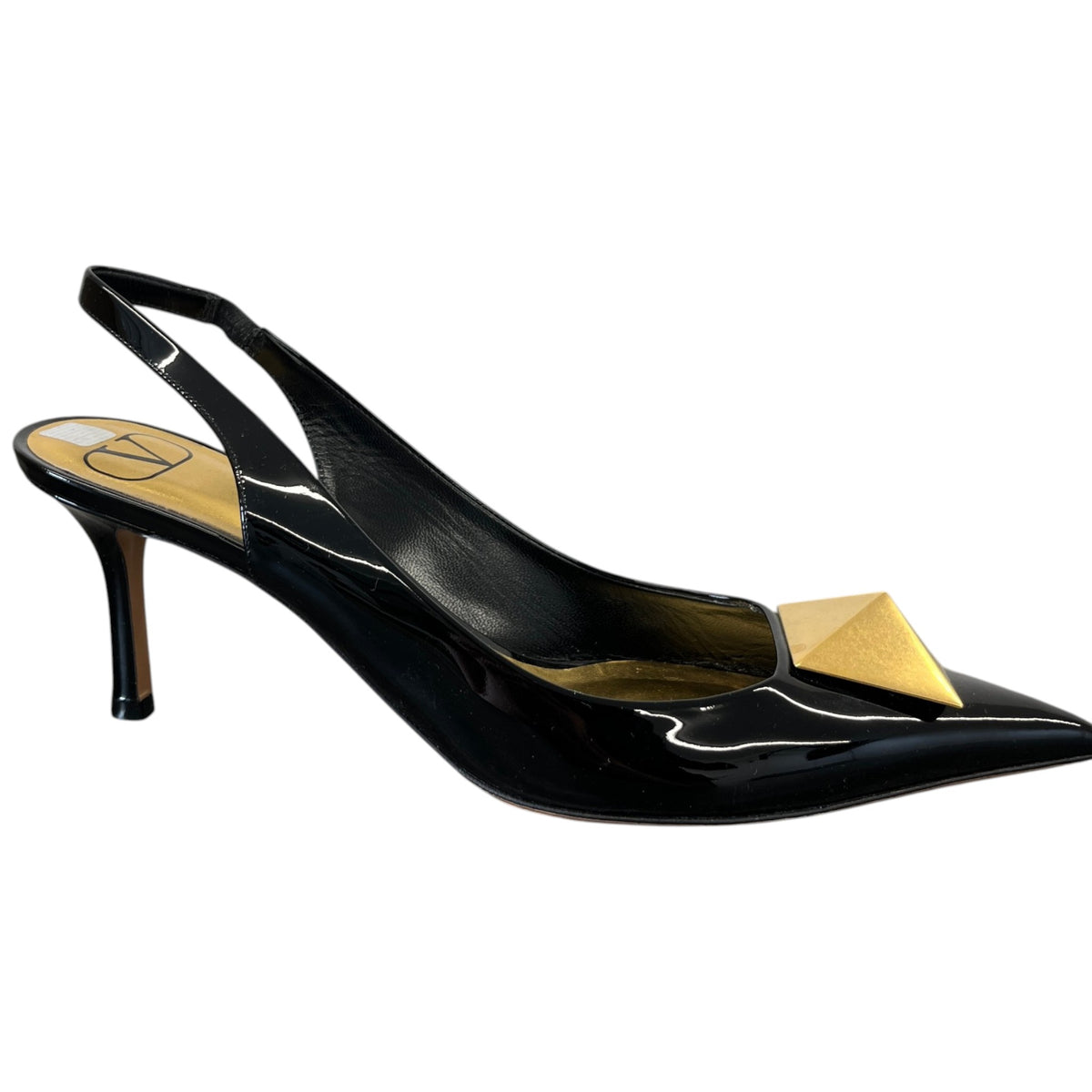 Women's One Stud Slingback Heels Black Size UK 6.5 / EU 39.5 - Photo 1