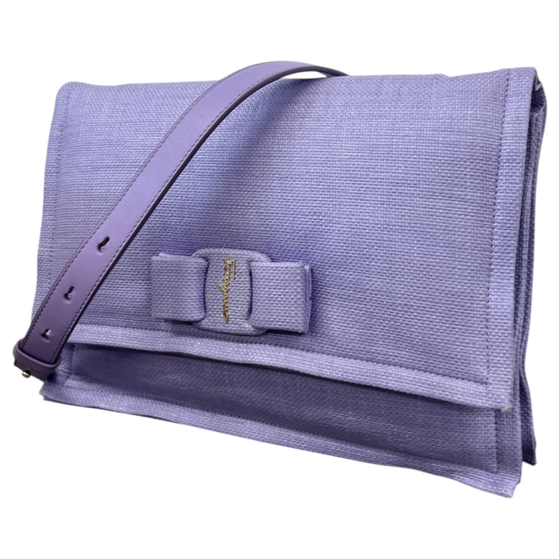 Women's Small Straw Viva Shoulder Handbag Purple