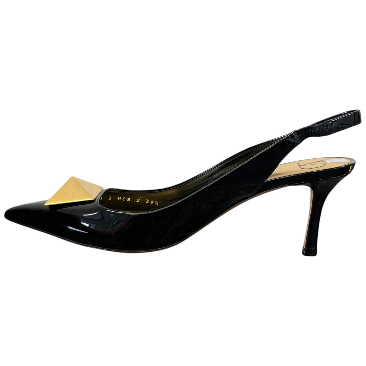 Women's One Stud Slingback Heels Black Size UK 6.5 / EU 39.5 - Photo 5