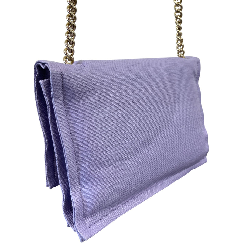 Women's Small Straw Viva Shoulder Handbag Purple