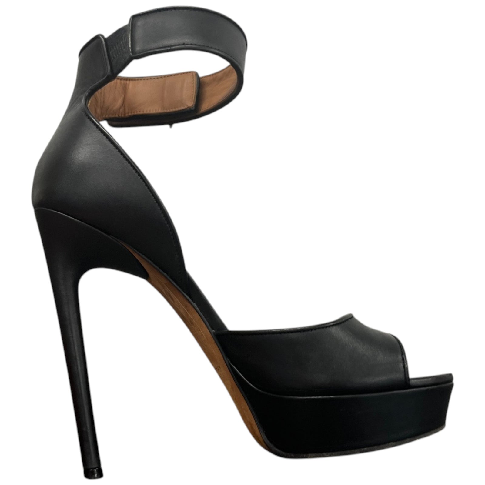 Women's Shark Tooth Ankle Heels Black Size UK 5.5 / EU 38.5 - Photo 4
