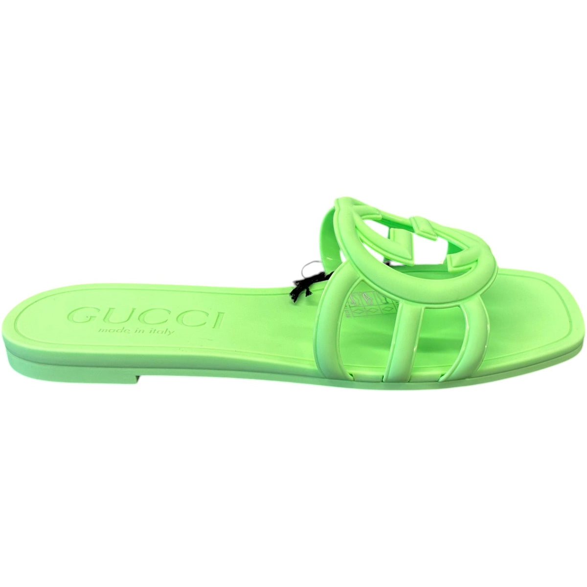Women's Interlocking G Slides Green Size UK 2 / EU 35 - Photo 1