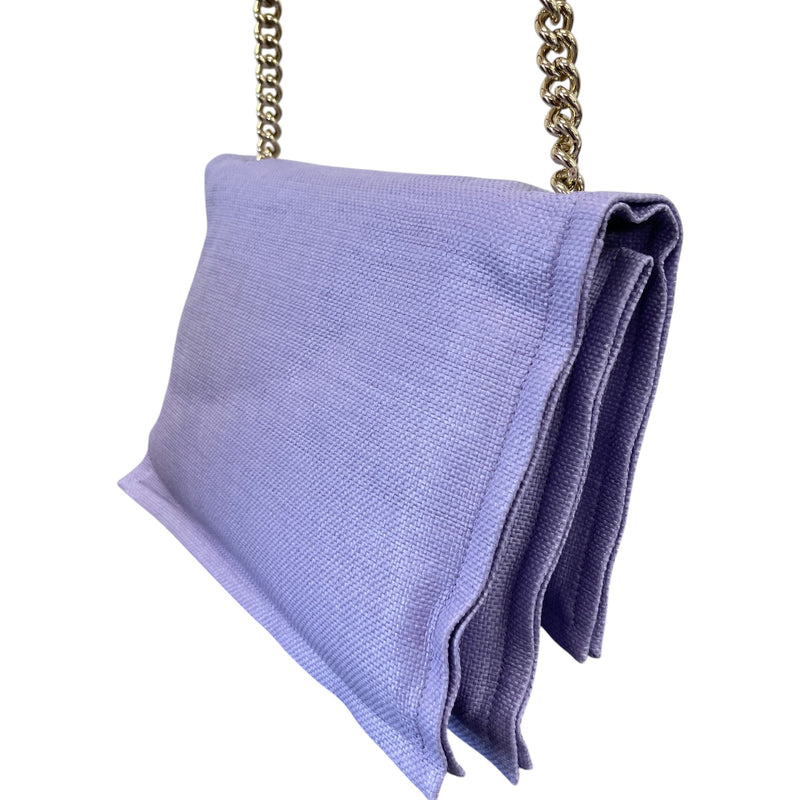 Women's Small Straw Viva Shoulder Handbag Purple