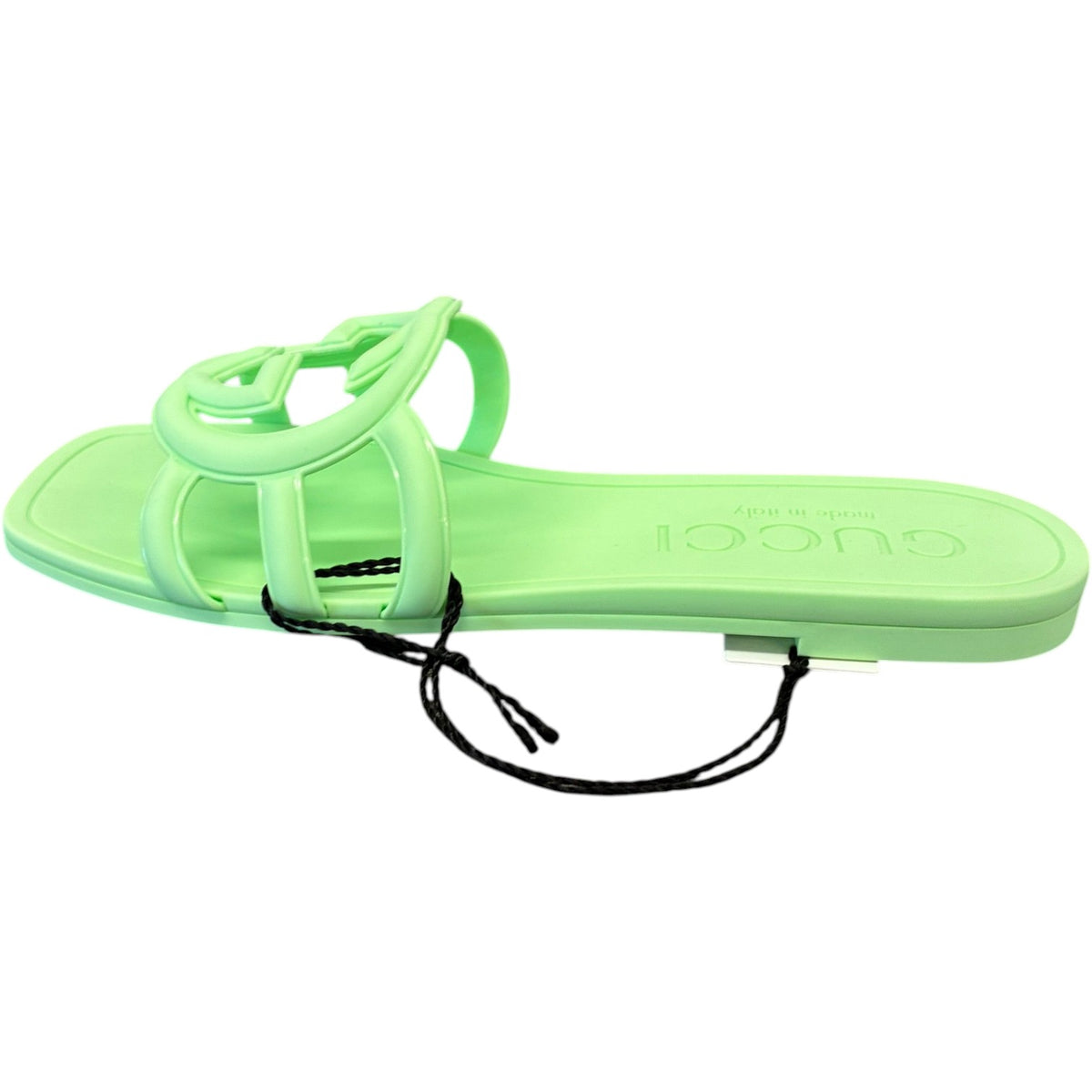 Women's Interlocking G Slides Green Size UK 2 / EU 35 - Photo 5