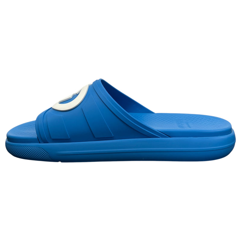 Men's Interlocking G Slides Blue Size 9