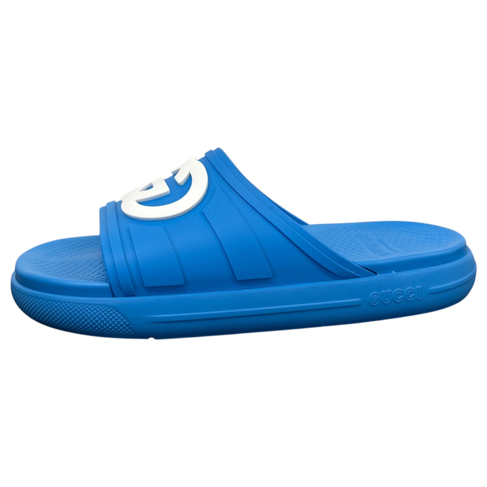Men's Interlocking G Slides Blue Size 9 - Photo 5