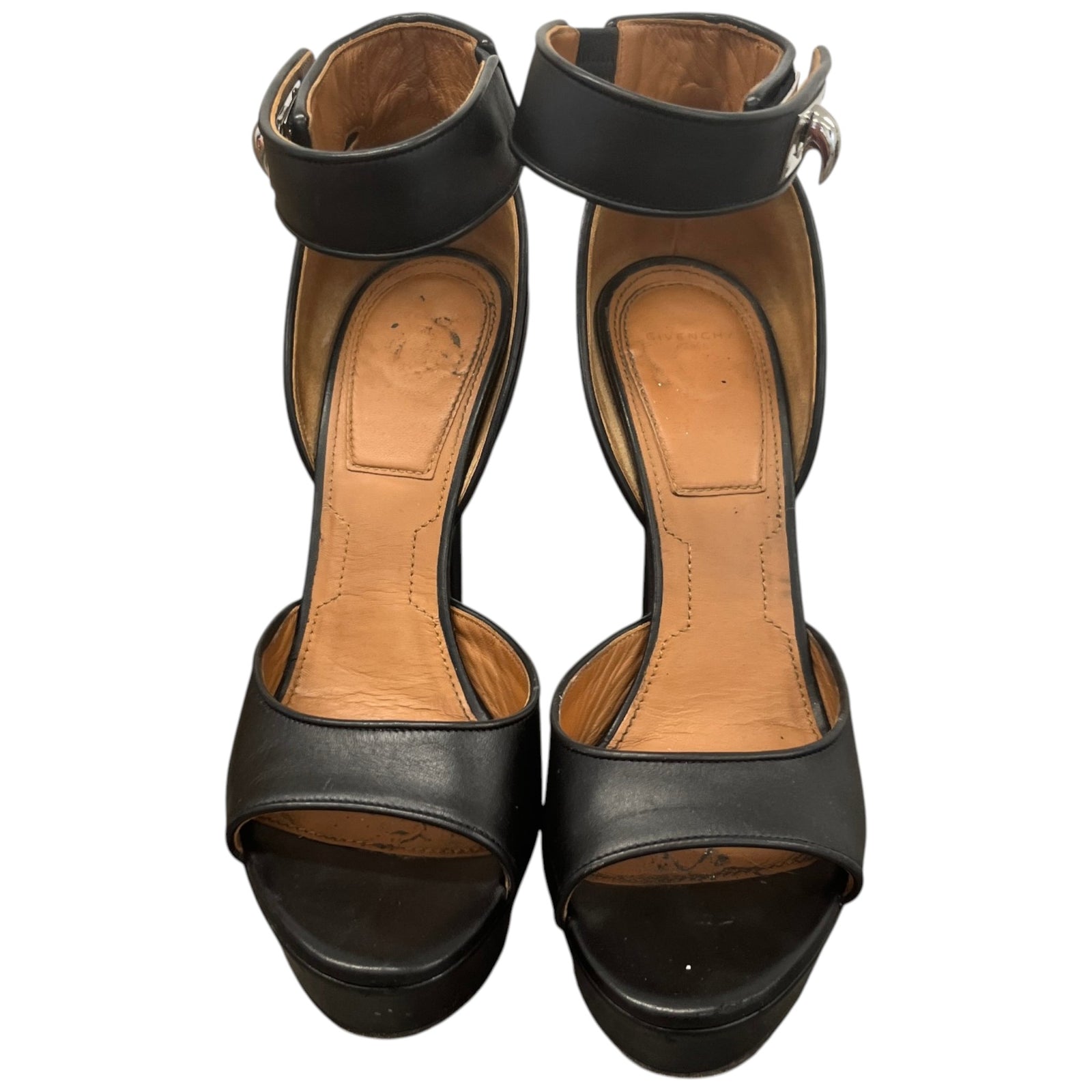 Women's Shark Tooth Ankle Heels Black Size UK 5.5 / EU 38.5 - Photo 6