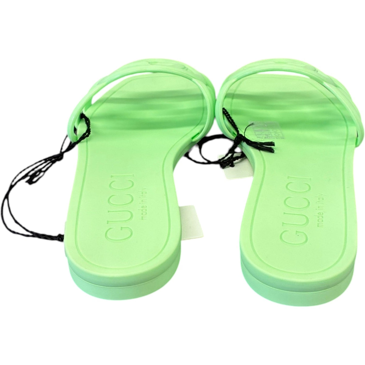 Women's Interlocking G Slides Green Size UK 2 / EU 35 - Photo 6