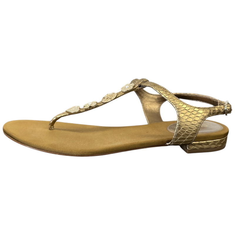 Women's CC Charm Sandals Gold Size UK 6 / EU 39