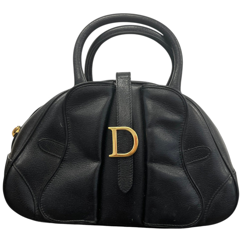 Women's Double Saddle Bowler Handbag Black