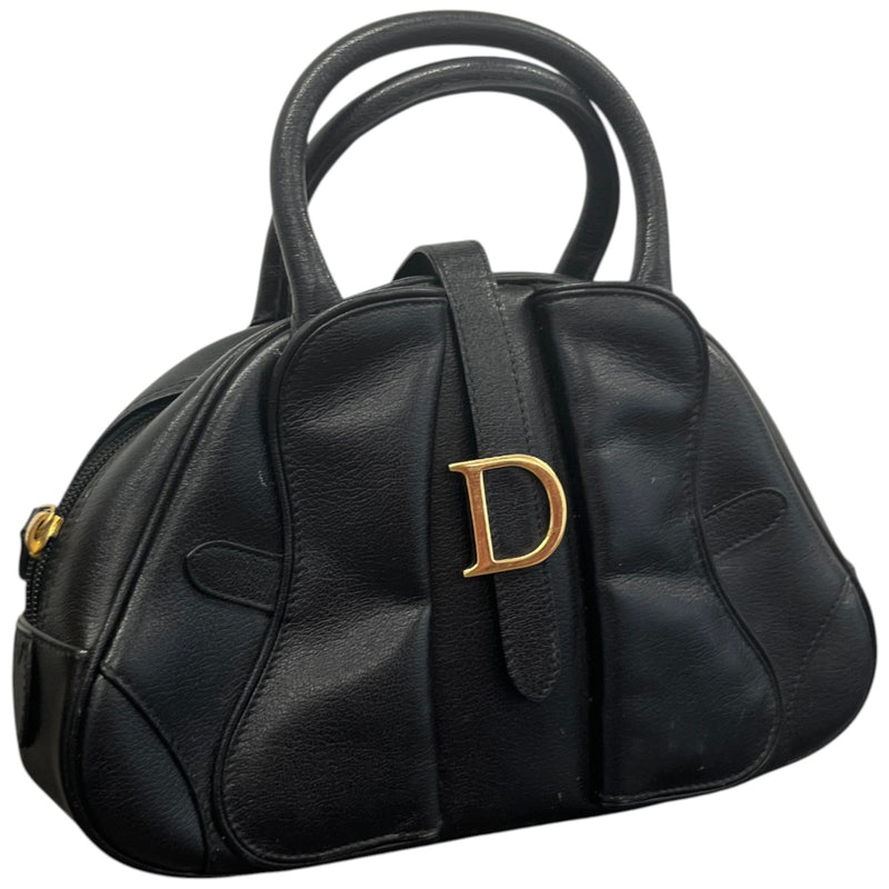 Women's Double Saddle Bowler Handbag Black