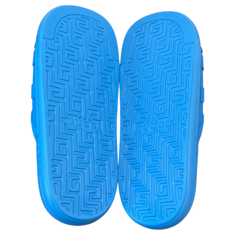 Men's Interlocking G Slides Blue Size 9