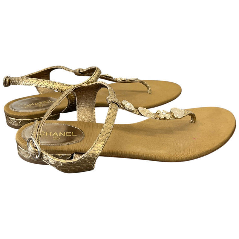Women's CC Charm Sandals Gold Size UK 6 / EU 39
