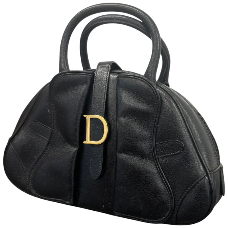 Women's Double Saddle Bowler Handbag Black