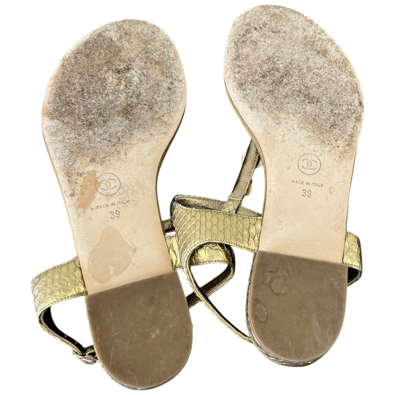 Women's CC Charm Sandals Gold Size UK 6 / EU 39