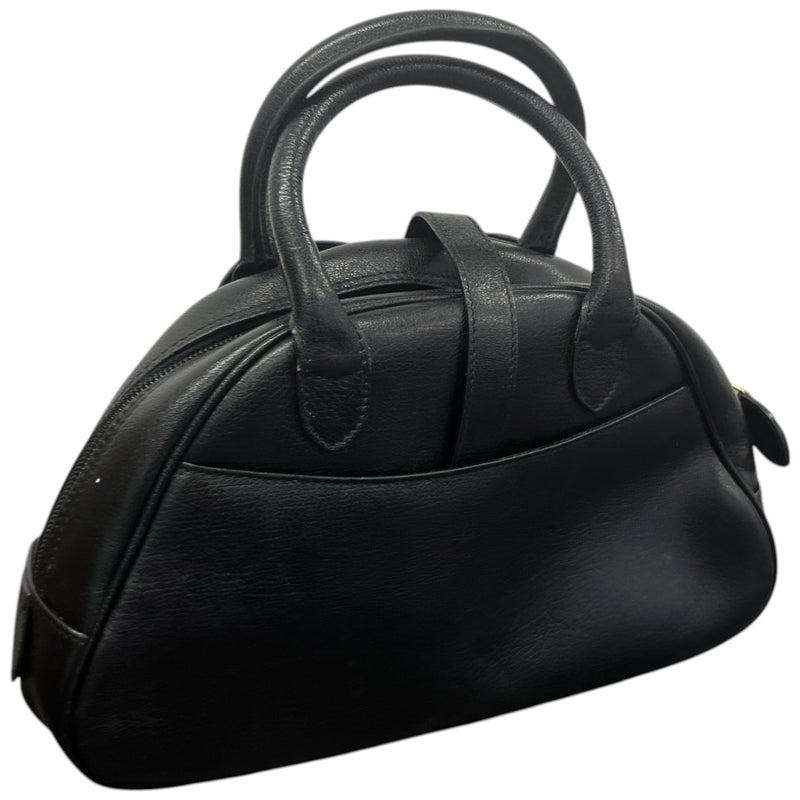Women's Double Saddle Bowler Handbag Black