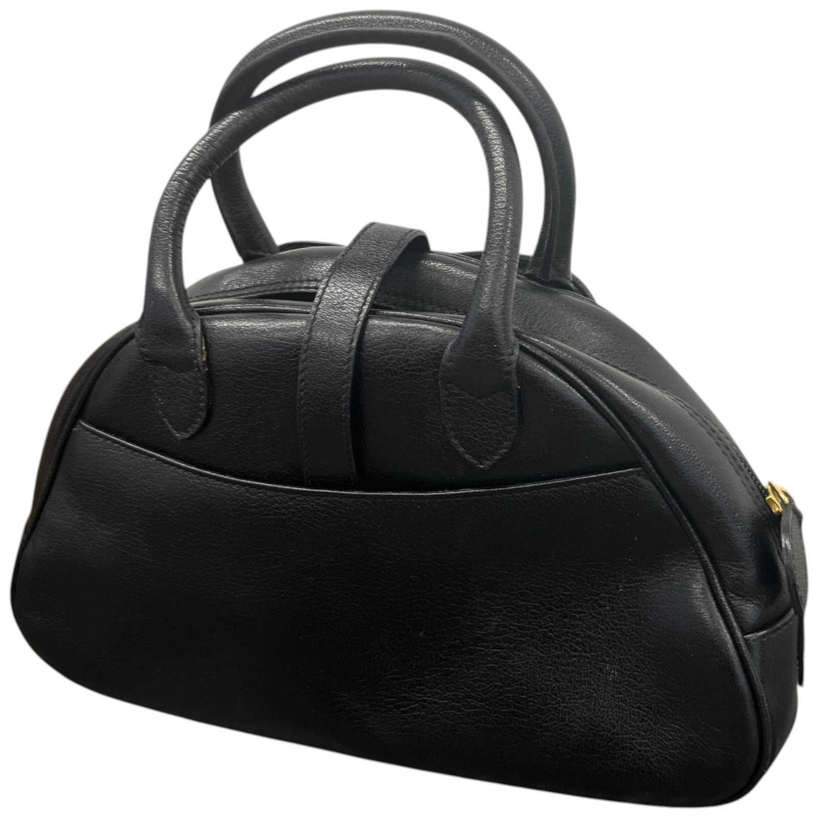 Women's Double Saddle Bowler Handbag Black - Photo 9