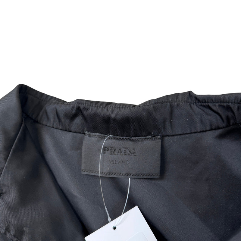Men's Re-Nylon Plaque Logo Short Sleeve Shirt Black Size L