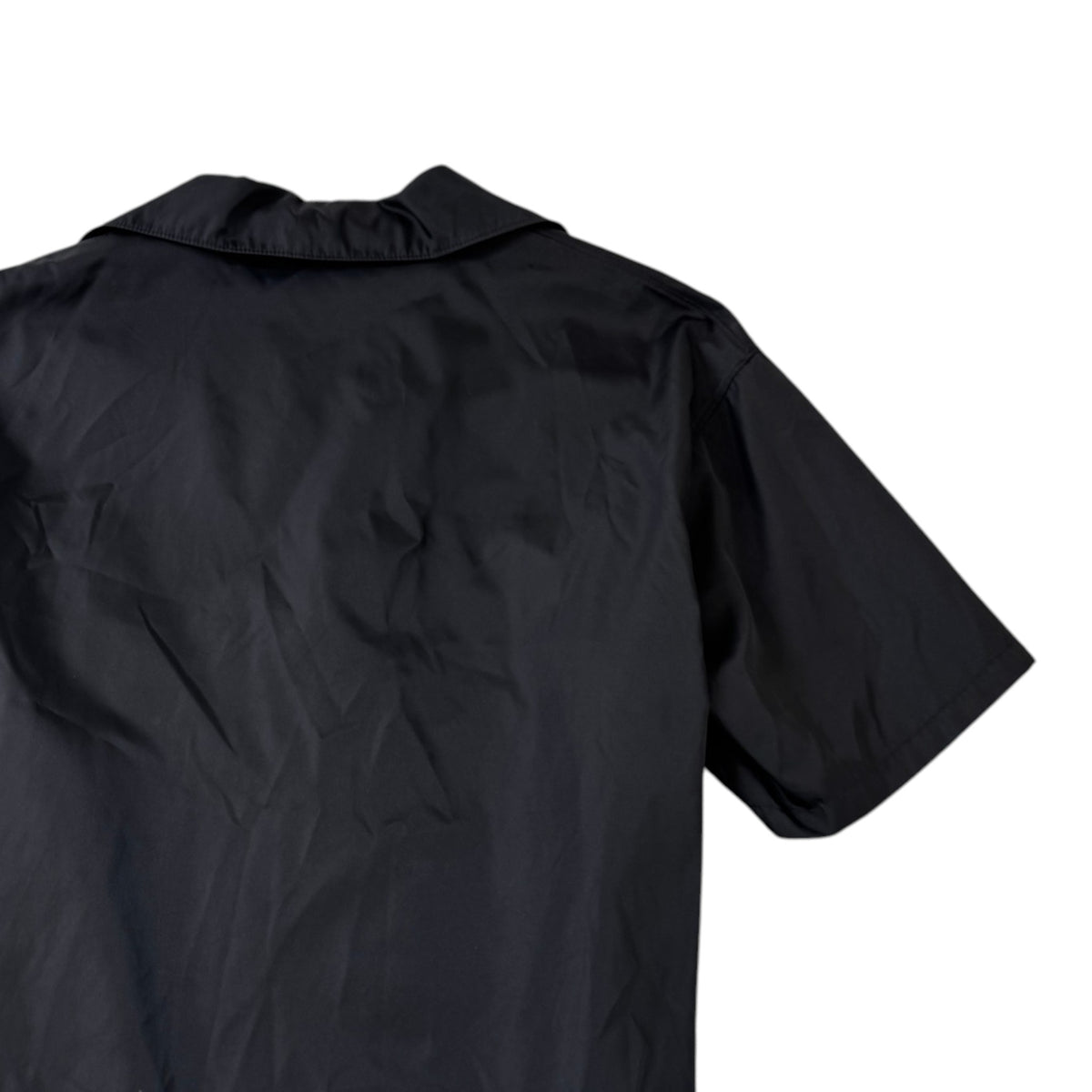 Men's Re-Nylon Plaque Logo Short Sleeve Shirt Black Size L - Photo 4