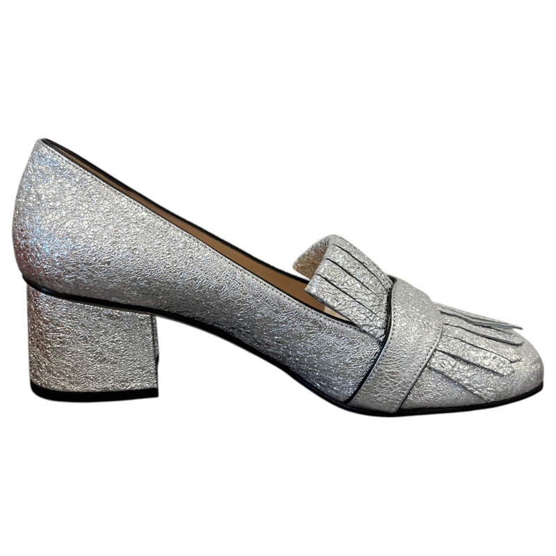 Women's GG Marmont fringe pumps Heels Silver Size 5
