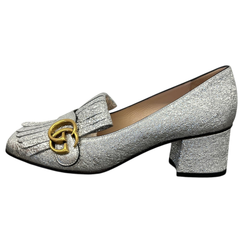 Women's GG Marmont fringe pumps Heels Silver Size 5