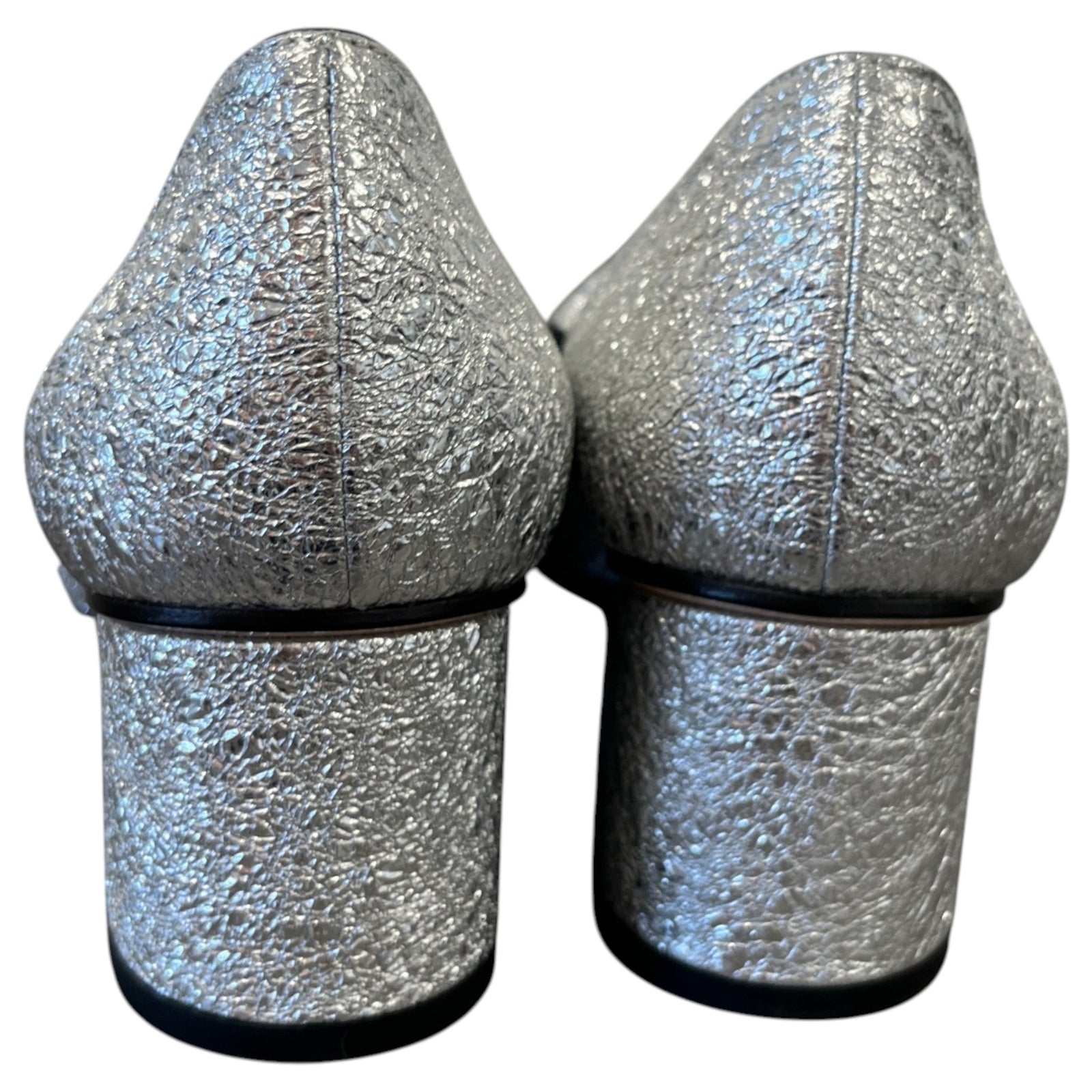 Women's GG Marmont fringe pumps Heels Silver Size 5 - Photo 7