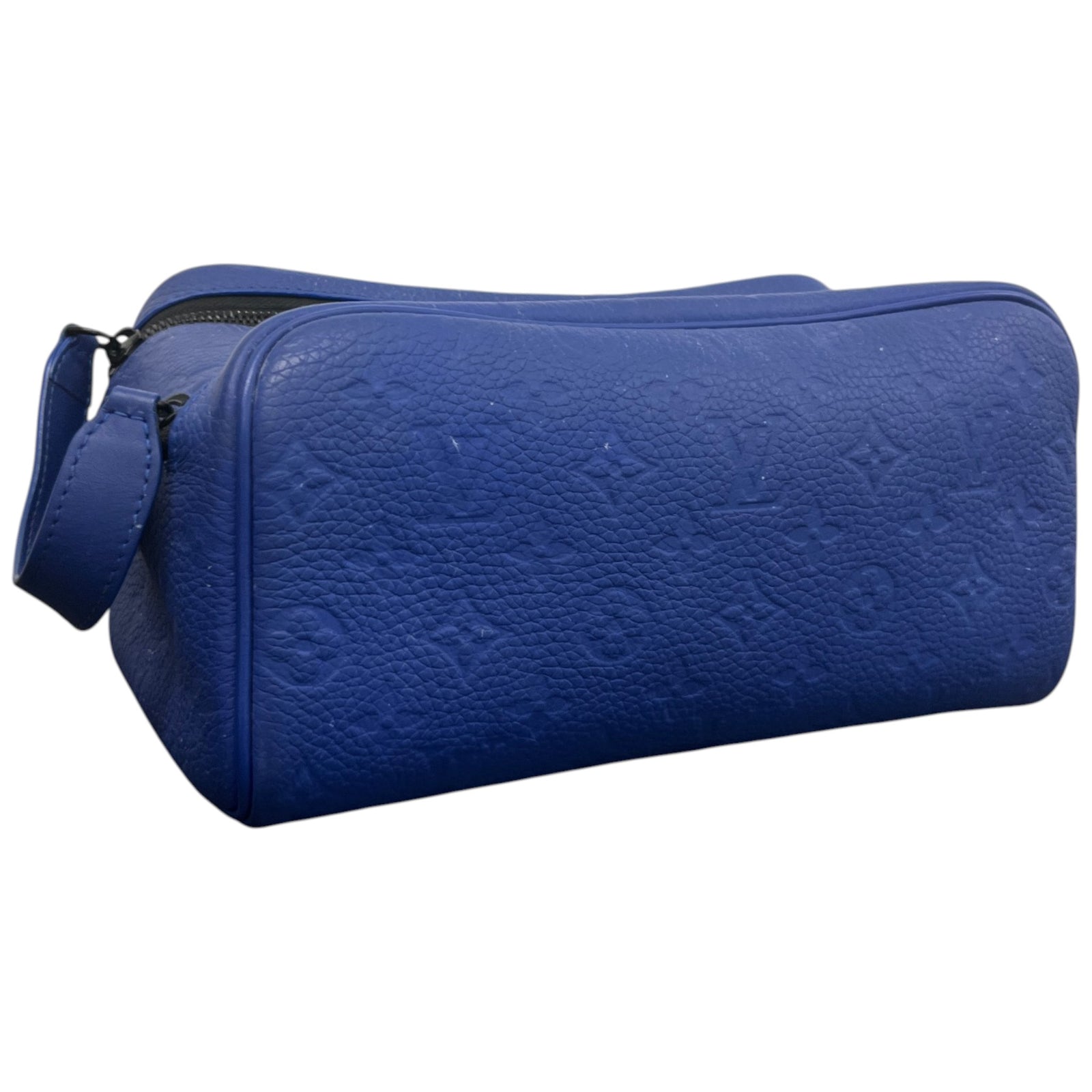 Men's Taurillon MonogramDopp Kit Toiletry Bag Blue - Photo 3